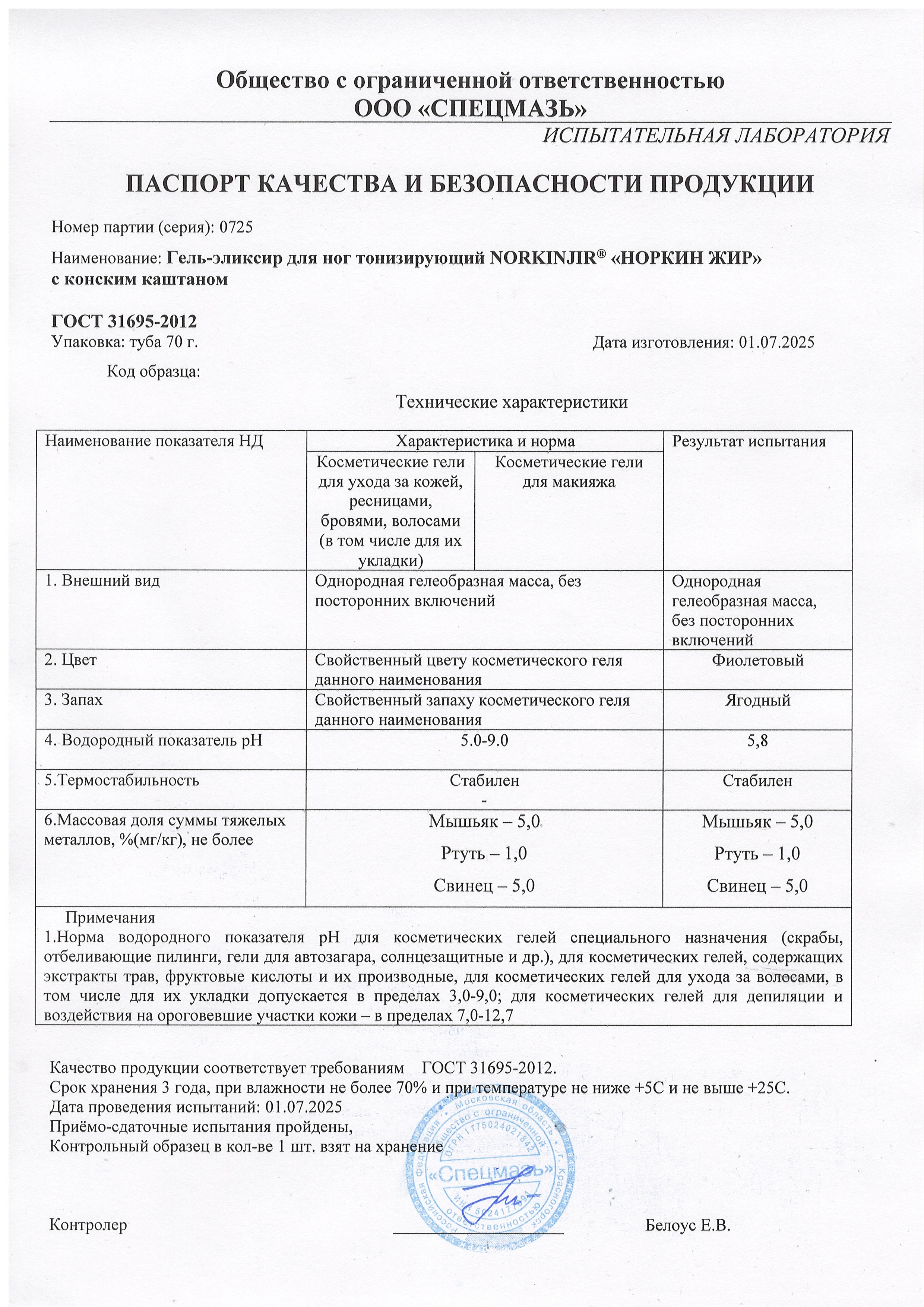 Паспорт №072025